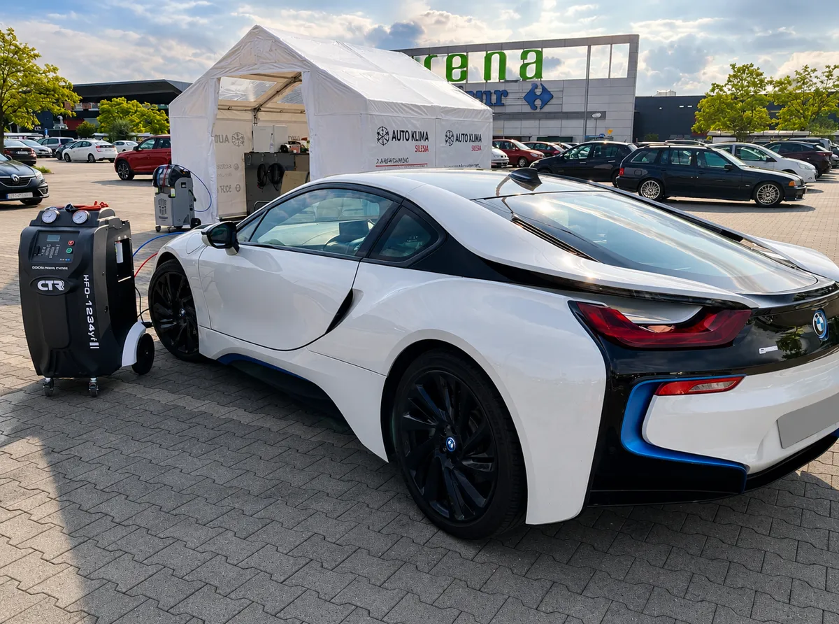 Auto Klima Silesia przy Parku Handlowym Arena podczas serwisu auta klienta